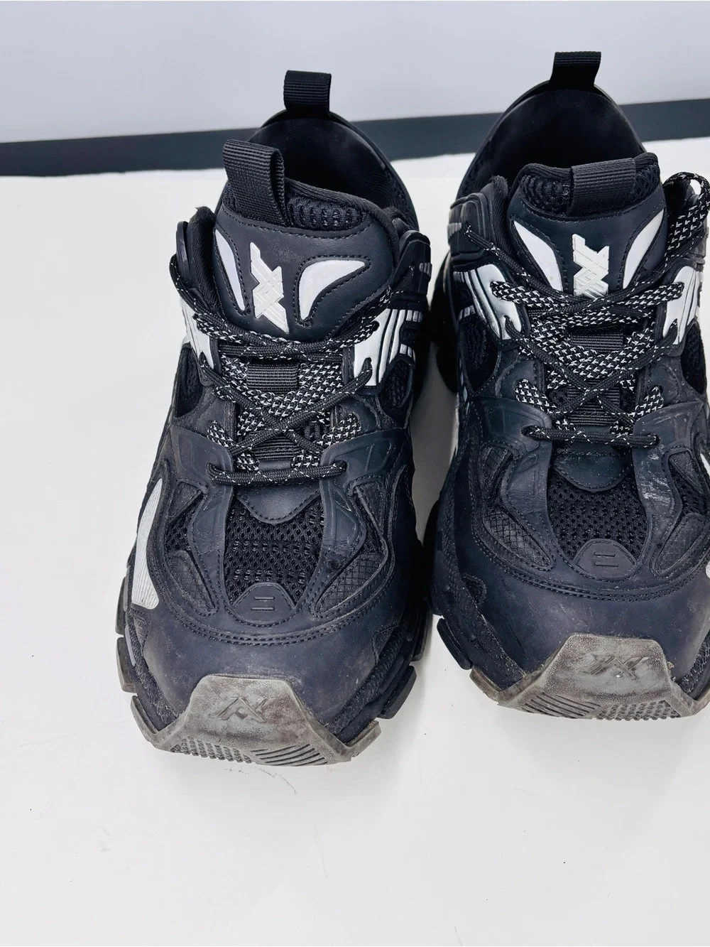 Javi Black and White Sneakers with Chunky Sole and Breathable Upper